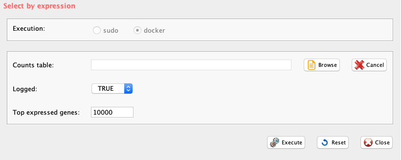 GUI: Top X expressed genes panel